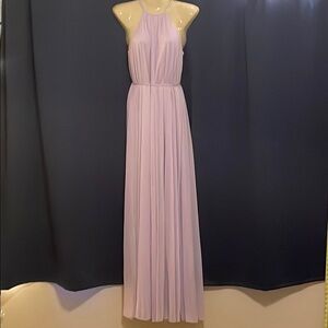 David’s Bridal Halter Bridesmaid Wedding Dress in Iris; Size 8